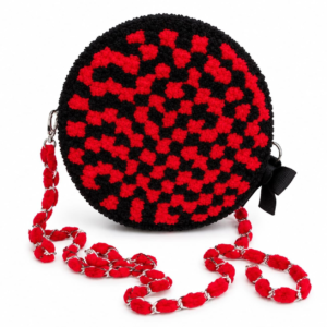Red & Black Checkered Round Sling Bag