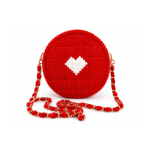 Red Heart Round Sling Bag
